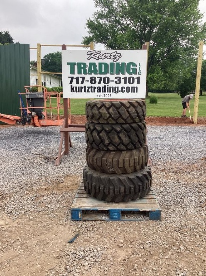 (4) BOBCAT WHEELS & TIRES DIFFERENT SIZES