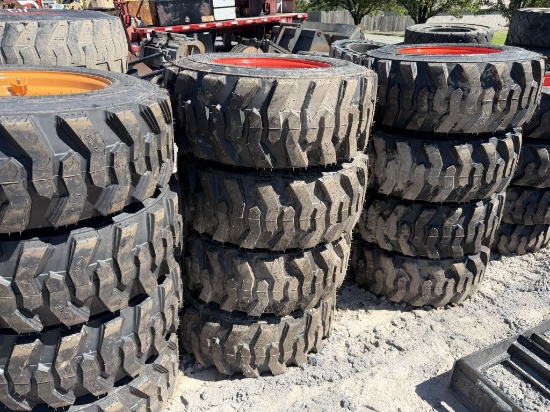 NEW 12-16.5 TIRES ON BOBCAT WHEELS