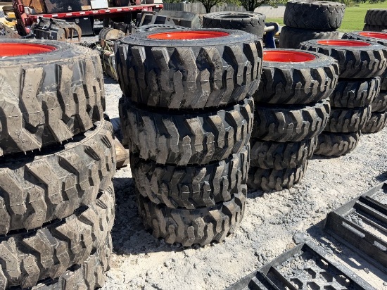 NEW 12-16.5 TIRES ON BOBCAT WHEELS