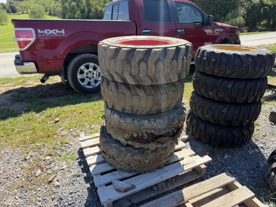 Used 10-16.5 Tires On Bobcat Wheels