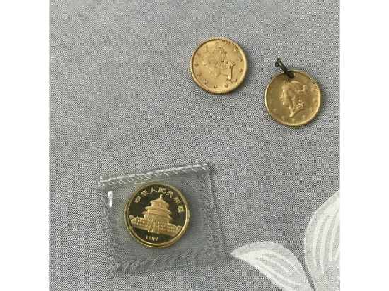 Three Small Gold Coins