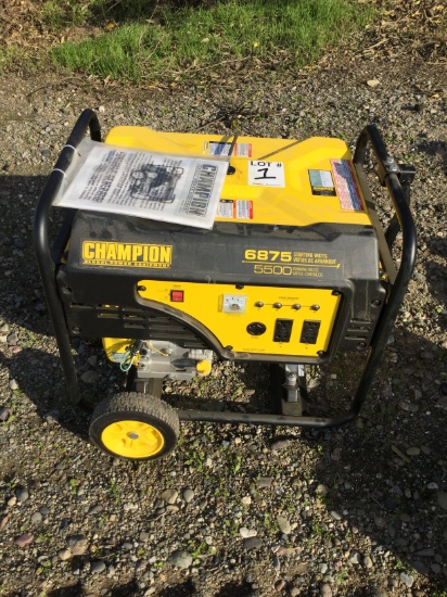 Champion 6875, 5500 watt portable generator w/ owners manual. Like NEW!