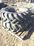 (2) 16.9x28 Tractor Tires, Rims & Weights