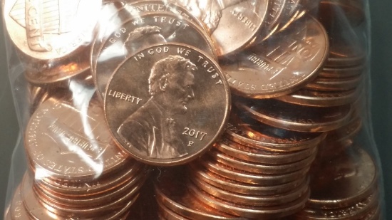 4x Rolls 2017-P Lincoln Cents (c)