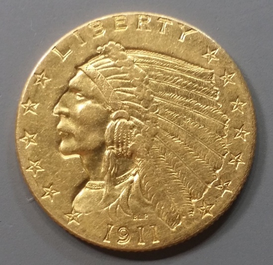 1911 $2.5 Gold Indian