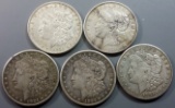 5x Morgan Silver Dollars