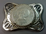 Vintage Eisenhower Dollar Coin Belt Buckle (b)