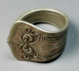 Antique Silver Spoon Ring sz.10