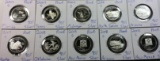 10x SILVER PROOF State Quarters (d)