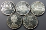 5x Canadian Silver Dollars