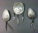 Native American Style Earrings & Pin Set