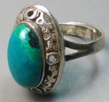 Sterling Silver Old-Pawn Turquoise Ring