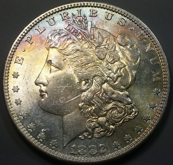 1882-S Morgan Silver Dollar BU -TONED