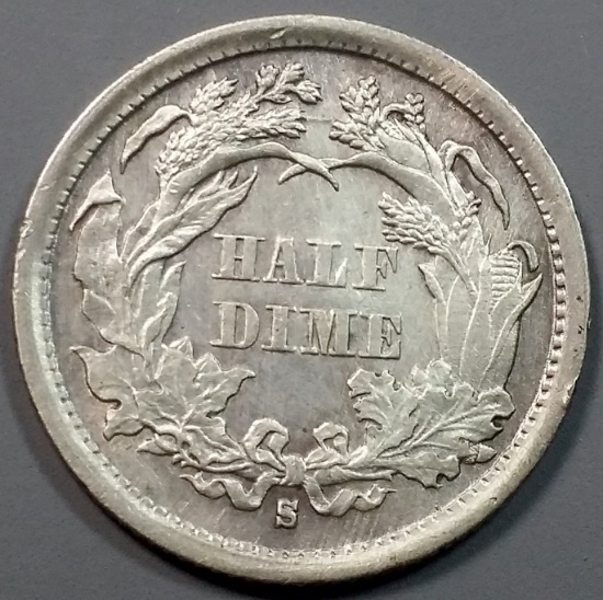 1872-S Seated Liberty Silver HALF DIME