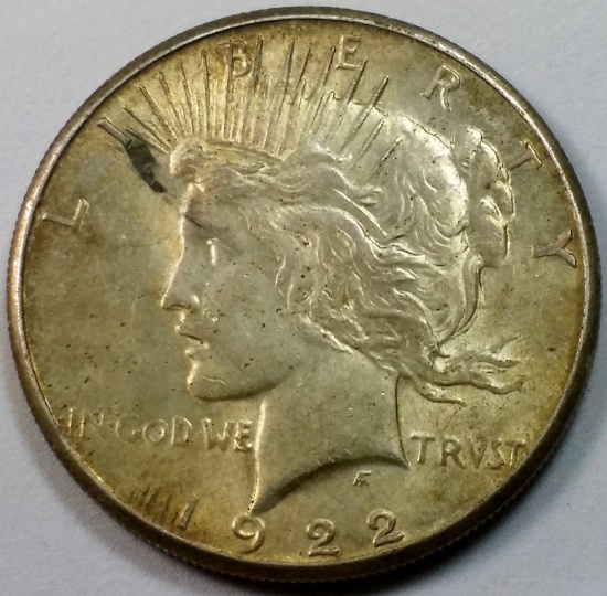 1922-S Peace Silver Dollar -ERROR