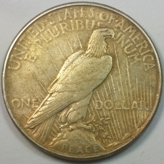 1922-S Peace Silver Dollar -TONED