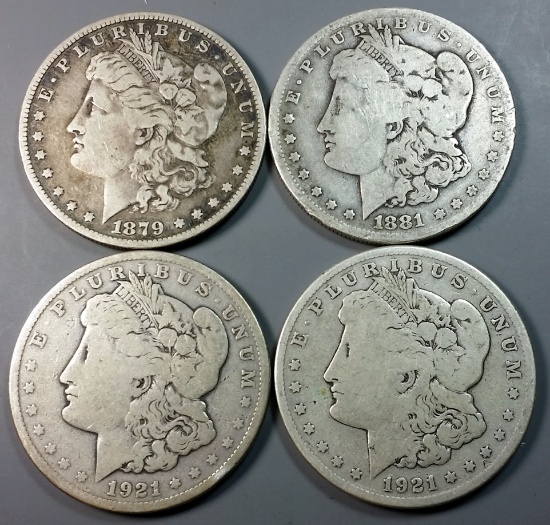 4x Morgan Silver Dollars