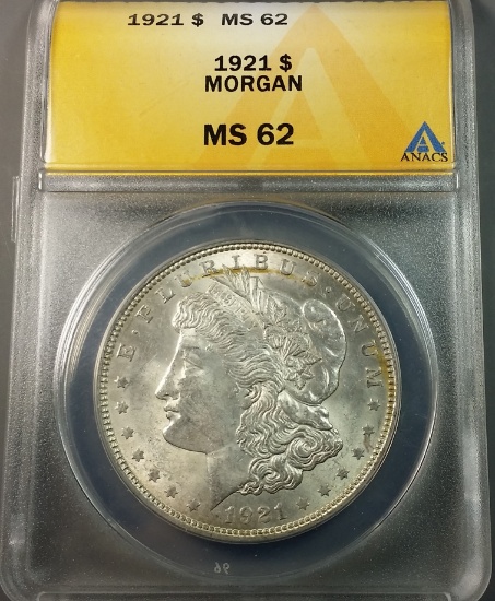 1921-P Morgan Silver Dollar <<ANACS ms62>>