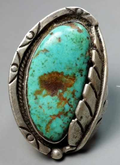 PRE-WAR Native American OLD PAWN Ring (sz.8)