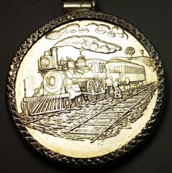 2oz .999 Silver "Dos Onzas" Railroad Coin on Keychain