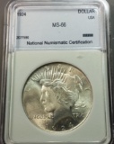 1924p Peace Silver Dollar