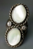 Sterling Silver & Mother of Pearl OLD PAWN Ring