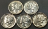 5x Mercury Silver Dimes