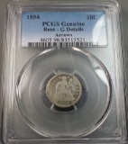 1854 Seated Dime (with Arrows)