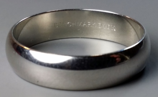 10k White Gold Men's Wedding Band Ring