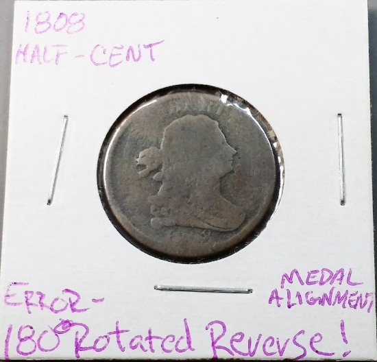 1808 Half-Cent w/ Medal Alignment