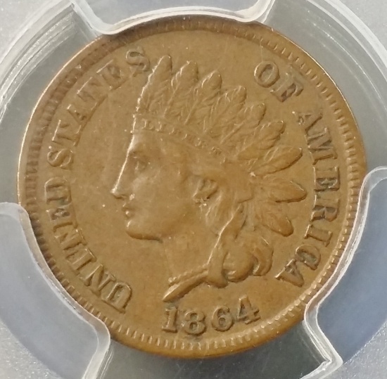 1864 "L on Ribbon" INdian Head Cent -PCGS xf45