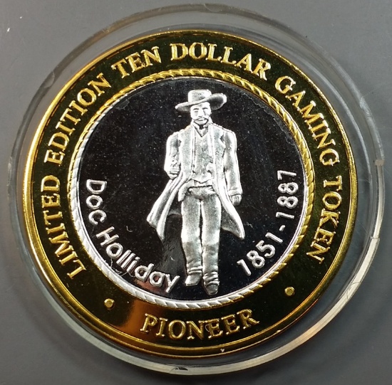 "Doc Holliday" .999 Silver Strike Casino Chip