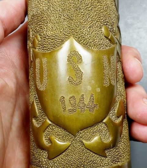 WWII 1944 USN Shell Casing TRENCH ART