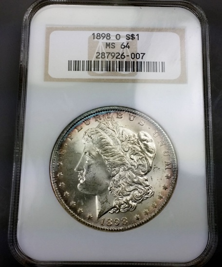 1898-O Morgan Silver Dollar -NGC ms64 -TONED