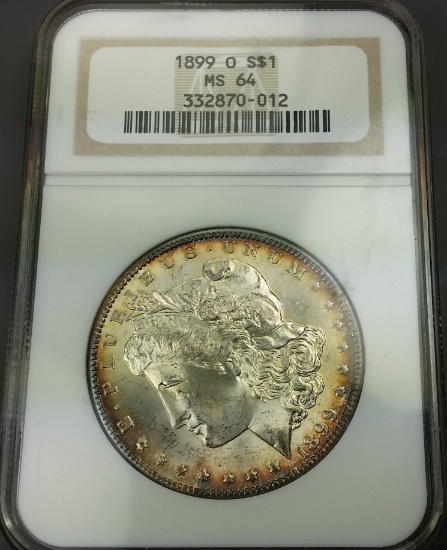 1899-O Morgan Silver Dollar -NGC ms64 -TONED