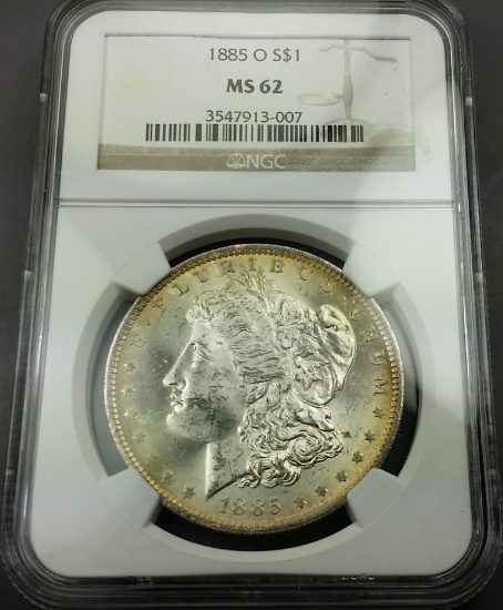 1885-O Morgan Silver Dollar -NGC ms62