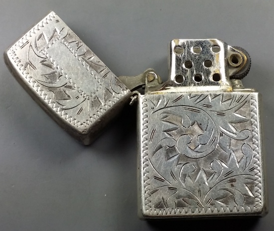 1920's Antique .950 Silver "Zippo" Style Lighter