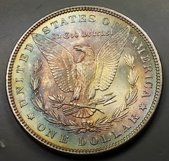 1886-p Morgan Silver Dollar -TONED