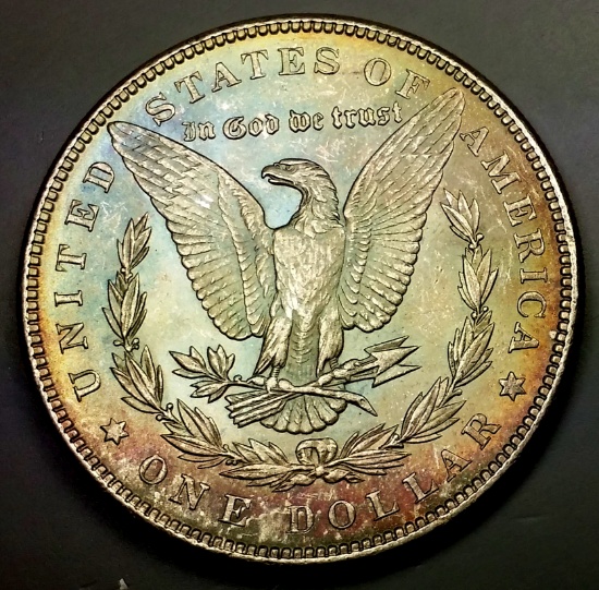 1886-p Morgan Silver Dollar -TONED