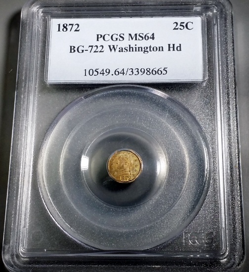 1872 Cal Gold 1/4 Dollar -PCGS ms64 !!!