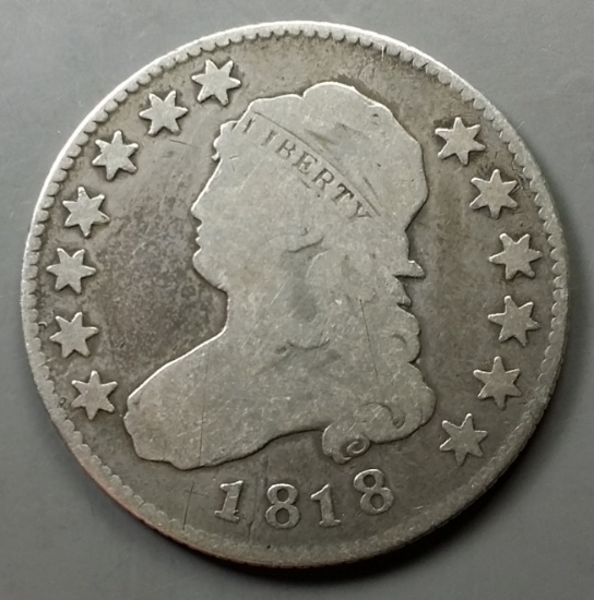 1818 Capped Bust QUARTER -Semi-Key Date