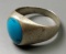 Vintage .925 Silver & Blue Turquoise Ring -sz 9