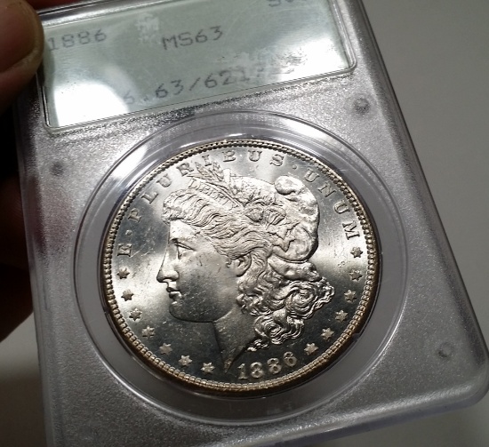 1886-p Morgan Silver Dollar PCGS ms63? -RATTLER