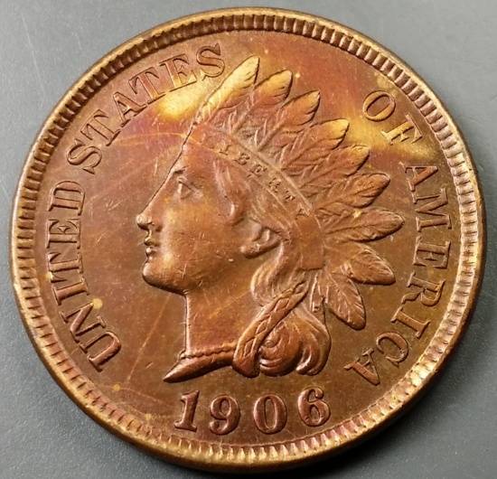 1906 Indian Head Cent -TONED