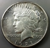 1921 Peace Silver Dollar -TONED