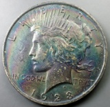 1923-P Peace Silver Dollar -MONSTER TONED