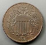 1867 Shield Nickel -HIGHER GRADE