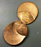 2x 60% OFF-CENTER pre-82 Copper Lincoln ERRORS -Near MATED PAIR!