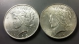 2x 1923-p Peace Silver Dollars