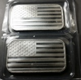 2x .999 Silver American Flag Bars